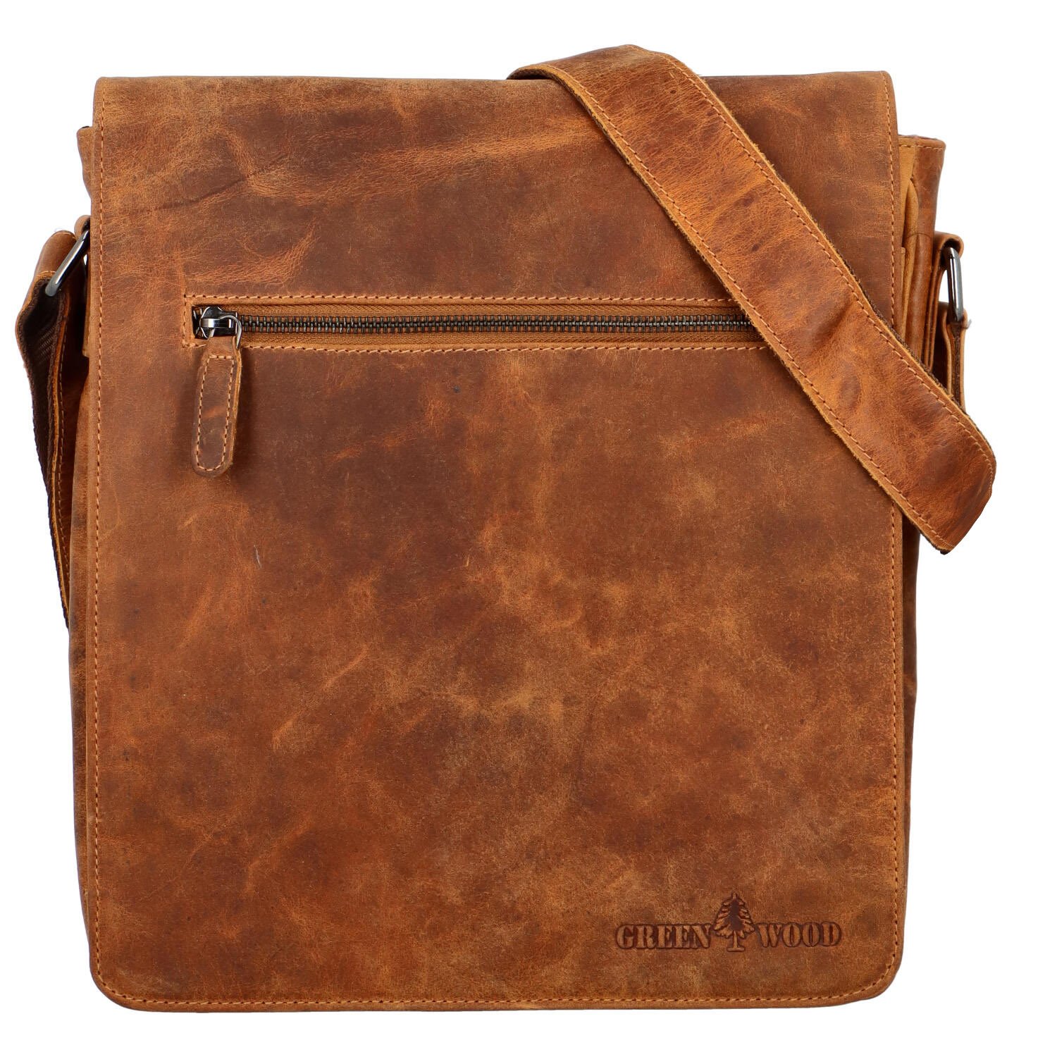 Pánská kožená crossbody/taška camel - Green Wood Maxvell