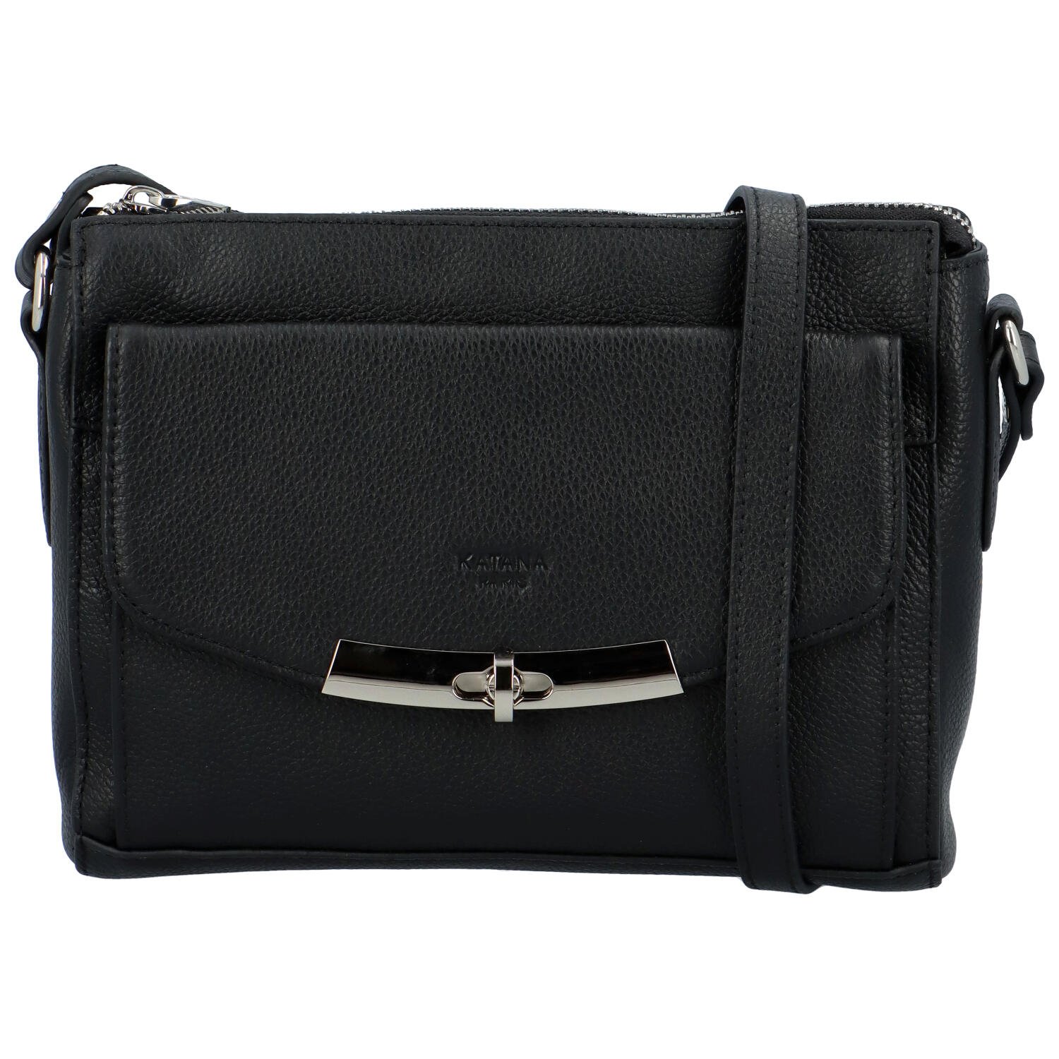 Dámská kožená crossbody kabelka černá - Katana Berisitty