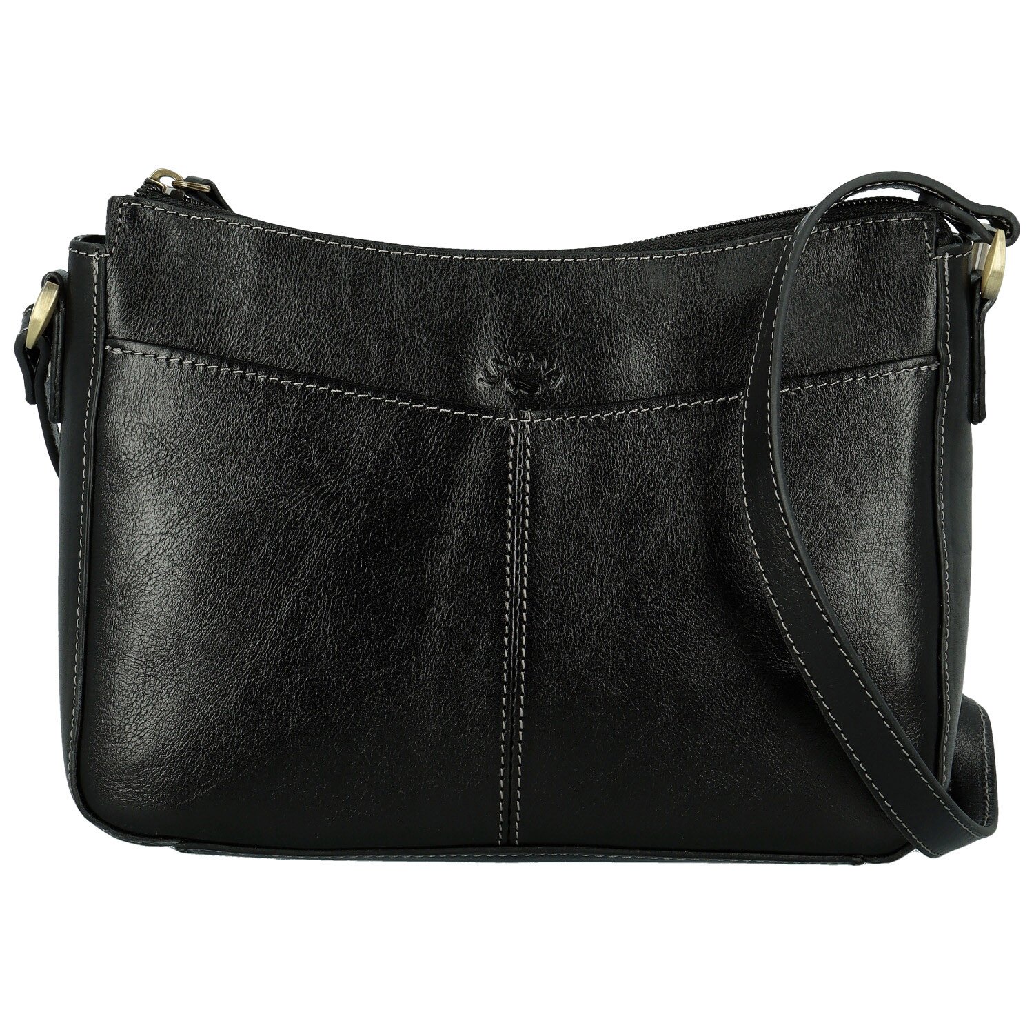 Dámská kožená crossbody kabelka černá - Katana Ristta