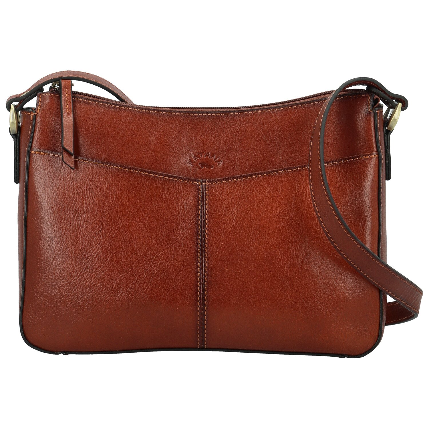 Dámská kožená crossbody kabelka hnědá - Katana Ristta