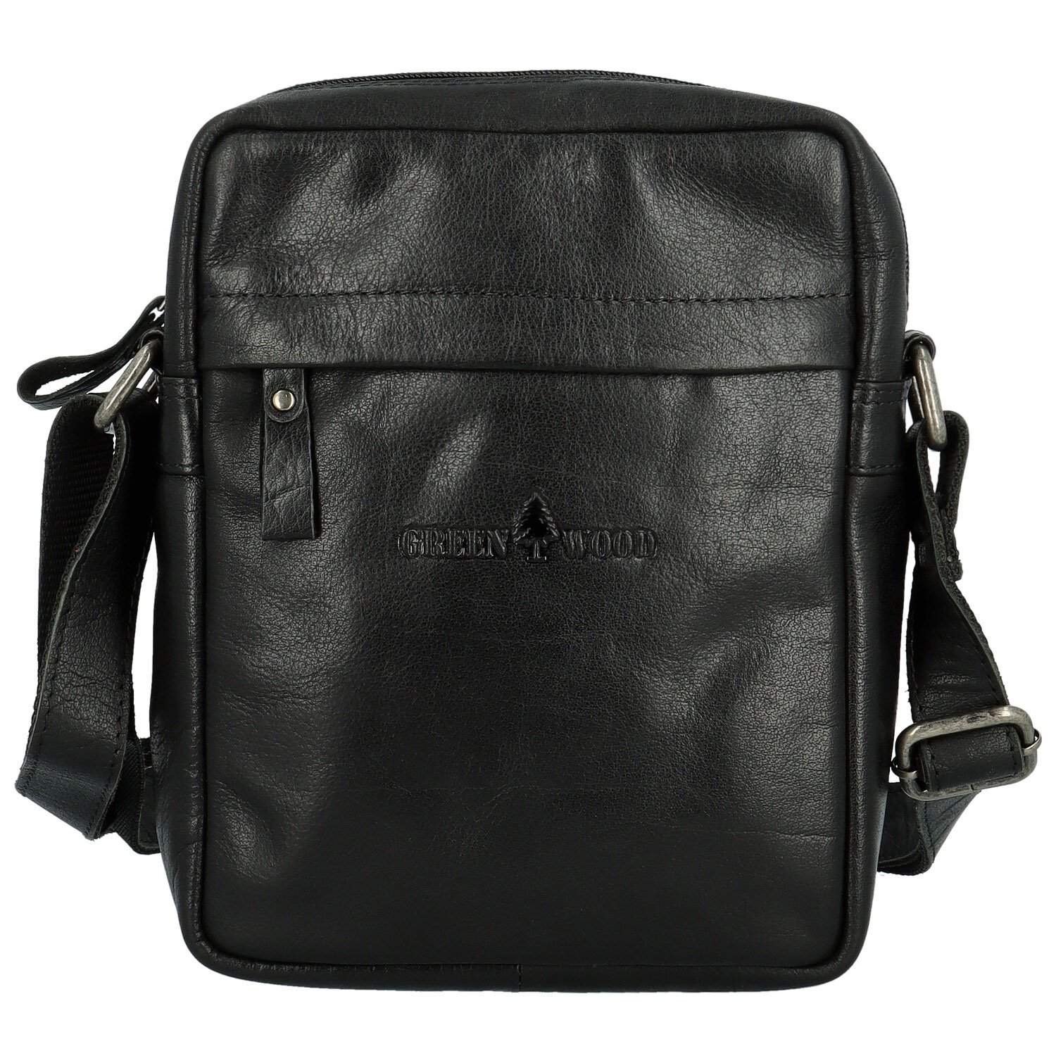 Pánská kožená crossbody taška černá - Greenwood Olwen