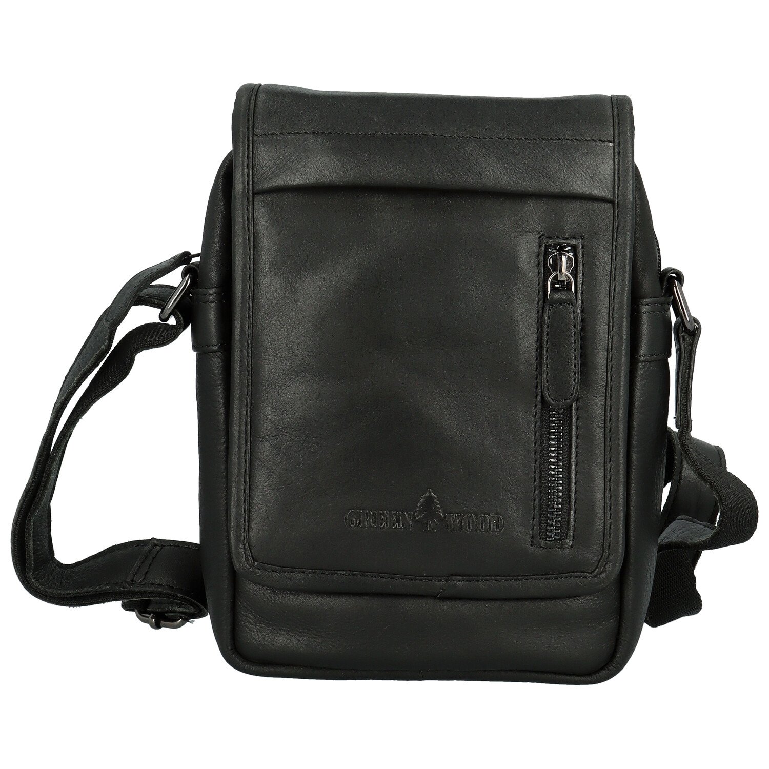 Pánská kožená crossbody taška černá - Greenwood Olivier