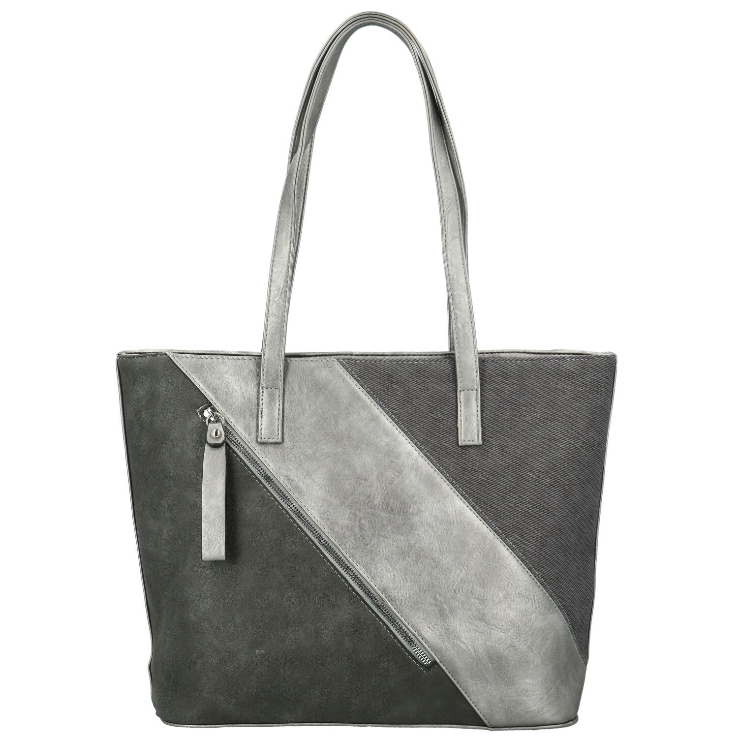 Dámská kabelka na rameno tmavě stříbrná - Firenze Valdema