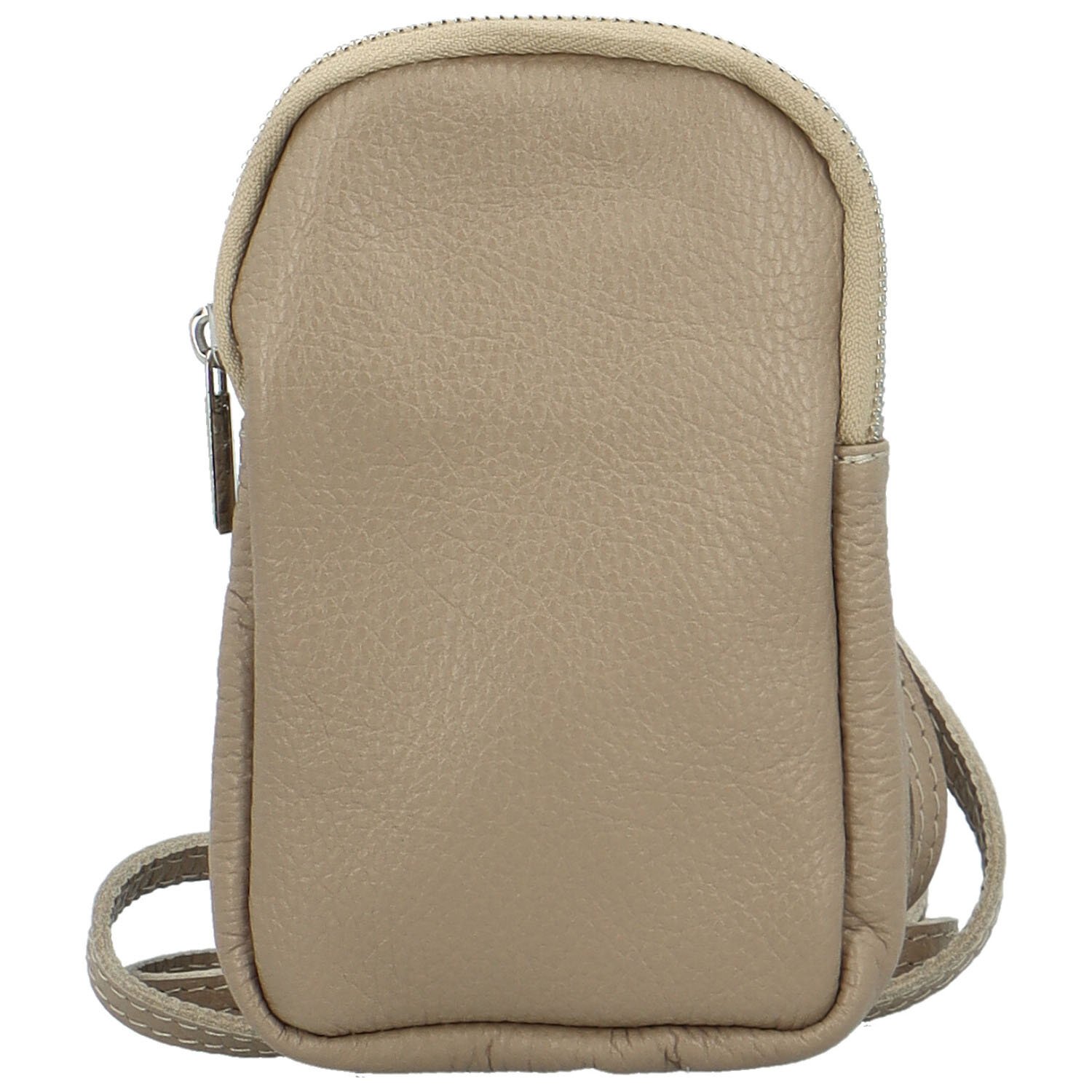 Dámské kožené crossbody pouzdro taupe - Delami Valli