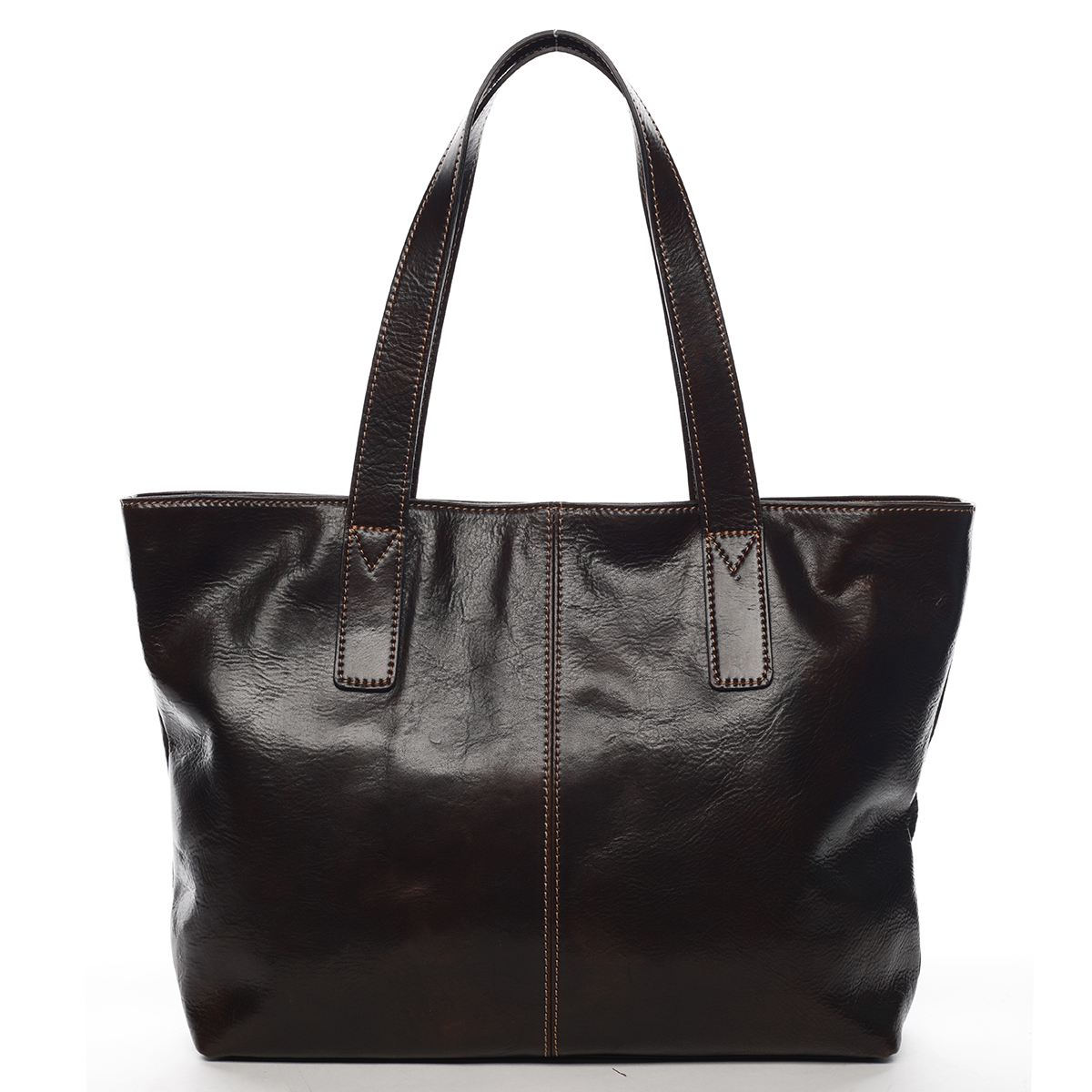 Dámská kožená kabelka do ruky hnědá - Delami Vera Pelle Gigiana