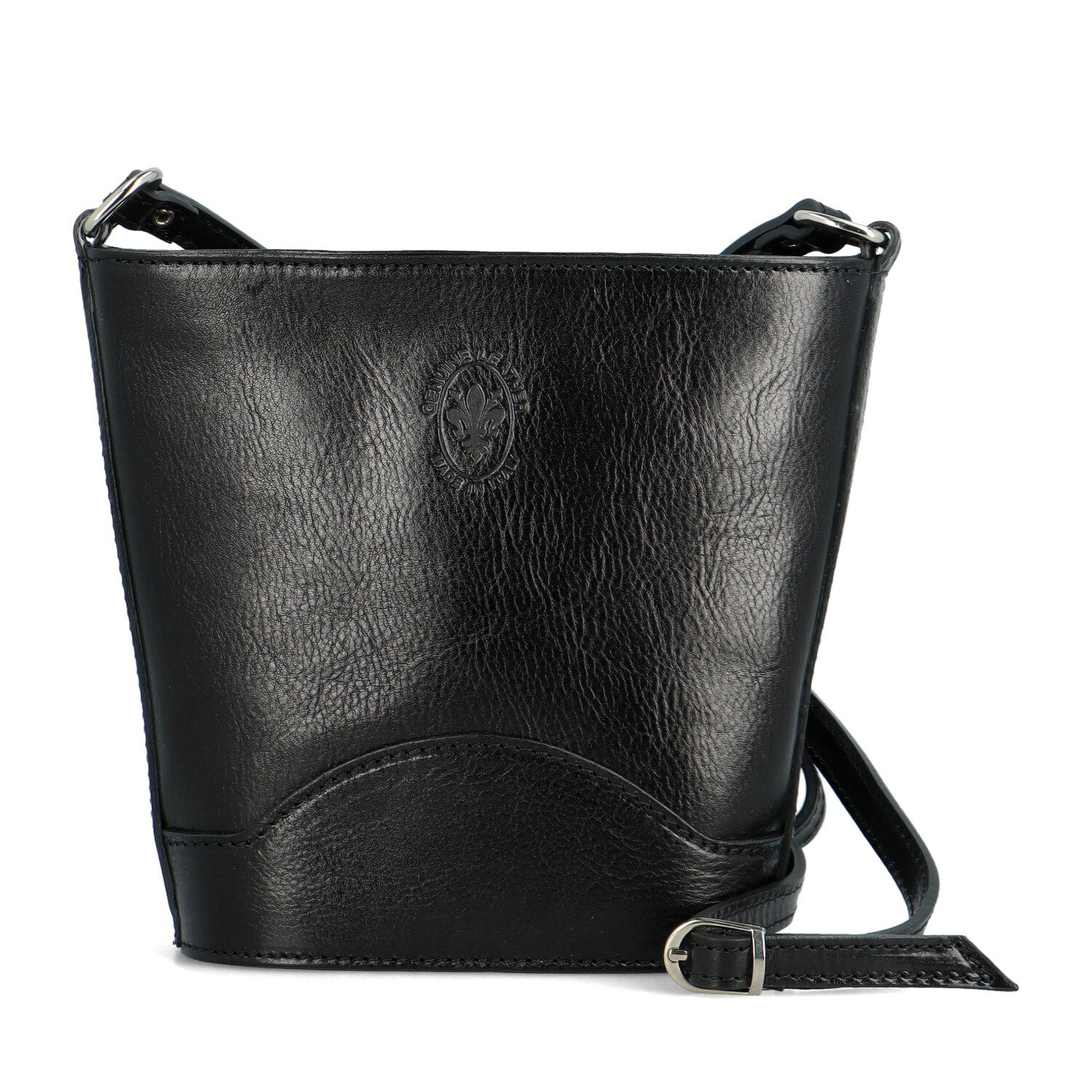 Dámská kožená crossbody kabelka černá - Delami Saimix