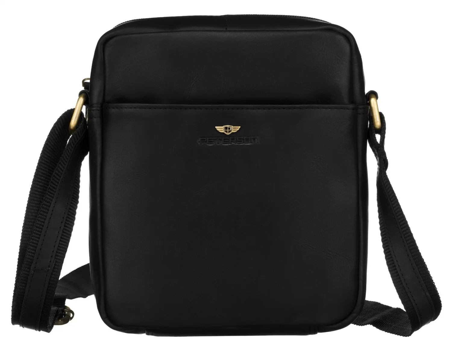 Pánská kožená crossbody taška černá - Peterson Kadri