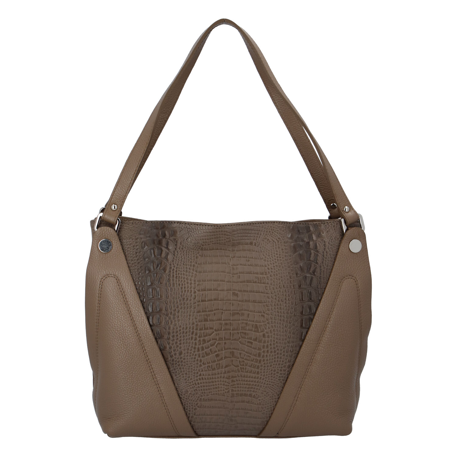 Dámská kožená kabelka taupe - ItalY Sofia