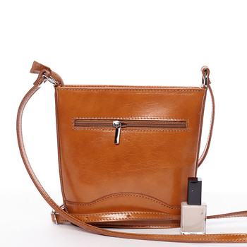 Dámská kožená crossbody kabelka světle hnědá - ItalY Bryana