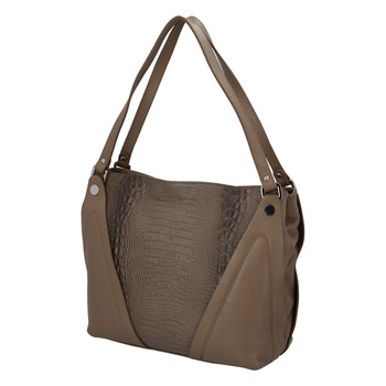 Dámská kožená kabelka taupe - ItalY Sofia