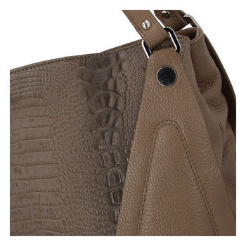 Dámská kožená kabelka taupe - ItalY Sofia