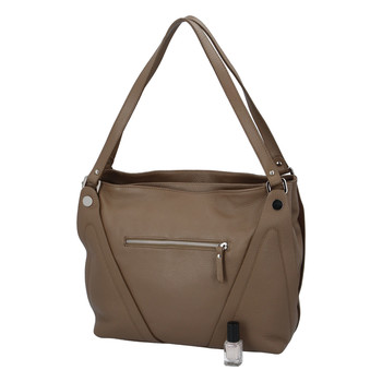 Dámská kožená kabelka taupe - ItalY Sofia