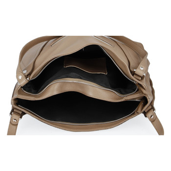 Dámská kožená kabelka taupe - ItalY Sofia