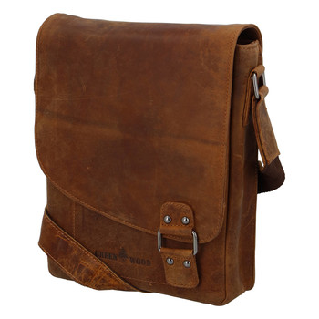 Pánská kožená taška camel - Greenwood Maroon