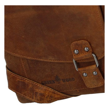Pánská kožená taška camel - Greenwood Maroon