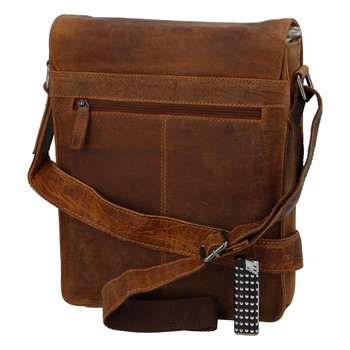 Pánská kožená taška camel - Greenwood Maroon