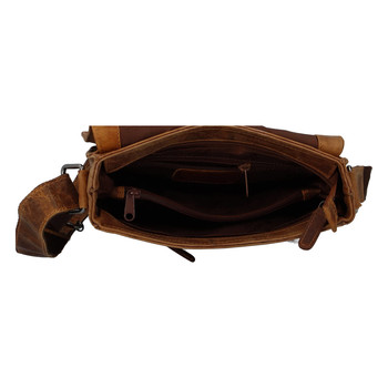 Pánská kožená taška camel - Greenwood Maroon