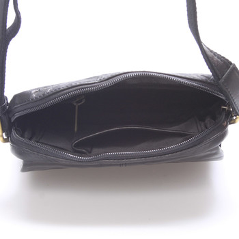 Pánská černá prošívaná kožená taška - Sendi Design Bris