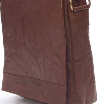 Luxusní velká kožená crossbody taška hnědá - Sendi Design Diverze
