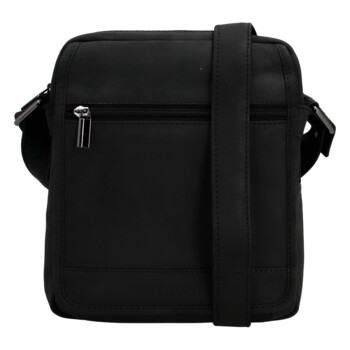 Pánská kožená crossbody taška černá - Bellugio Dagomal