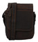 Pánská kožená crossbody taška tmavě hnědá - Greenwood Vamos