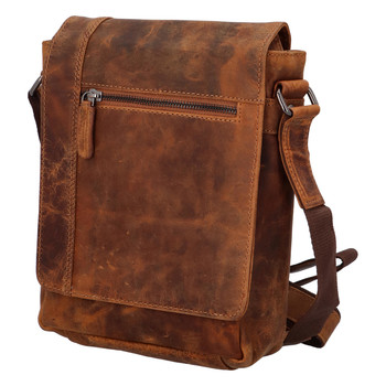 Pánská kožená crossbody taška camel - Greenwood Justwant