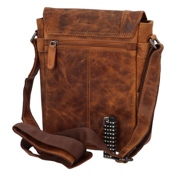 Pánská kožená crossbody taška camel - Greenwood Justwant
