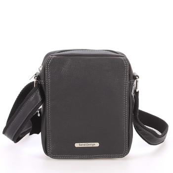 Menší černá pánská kožená taška - Sendi Design Merl