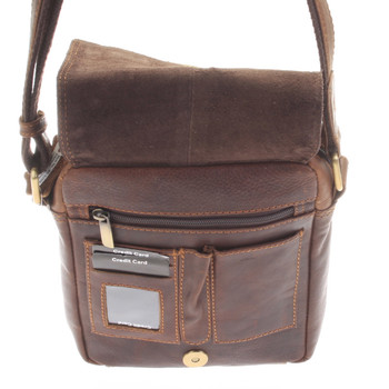 Menší hnědá pánská kožená taška - Sendi Design Merlin