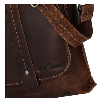 Pánská kožená crossbody taška khaki - Greenwood Chester