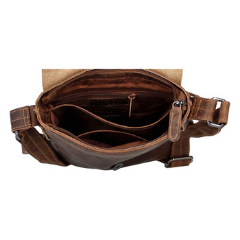 Pánská kožená crossbody taška khaki - Greenwood Chester
