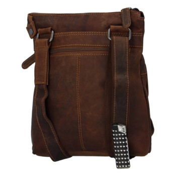Pánská kožená crossbody taška hnědá - Greenwood Dafnes