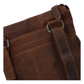 Pánská kožená crossbody taška hnědá - Greenwood Dafnes