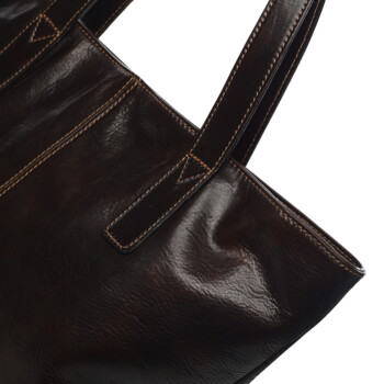 Dámská kožená kabelka do ruky hnědá - Delami Vera Pelle Gigiana