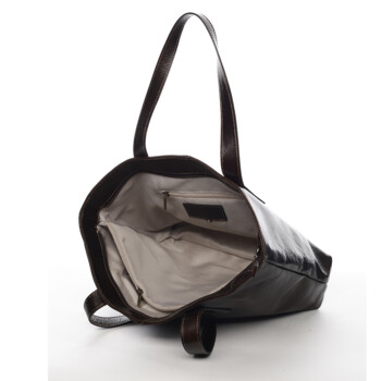 Dámská kožená kabelka do ruky hnědá - Delami Vera Pelle Gigiana