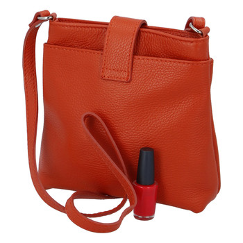 Dámská kožená crossbody kabelka oranžová - ItalY Laira