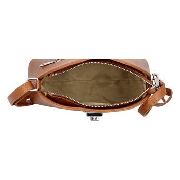 Dámská kožená crossbody kabelka koňaková - ItalY Brokylon
