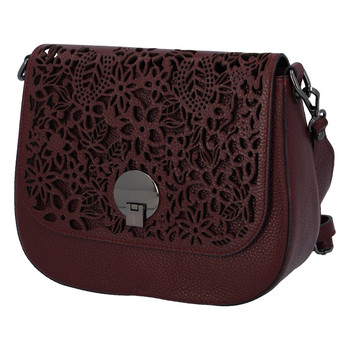 Dámská kožená crossbody kabelka bordo - ItalY Bettery