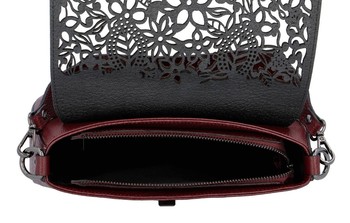 Dámská kožená crossbody kabelka bordo - ItalY Bettery