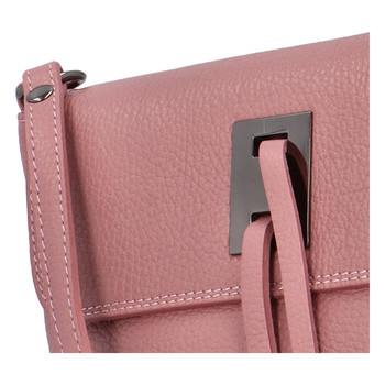 Dámská kožená crossbody kabelka růžová - ItalY Porta