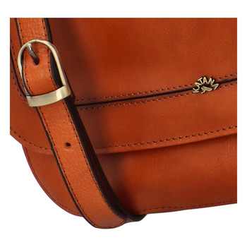Dámská kožená crossbody kabelka světle hnědá - Katana Versa