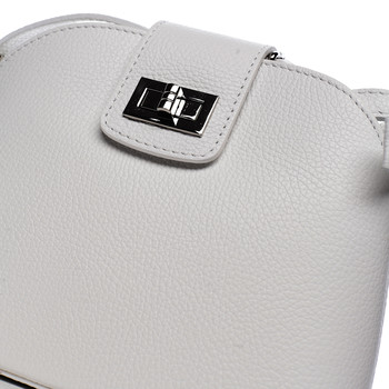 Dámská kožená crossbody kabelka bílá - ItalY Brokylon
