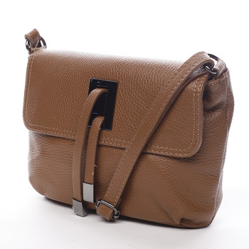 Dámská kožená crossbody kabelka světle hnědá - ItalY Porta