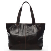 Dámská kožená kabelka do ruky tmavě hnědá - Delami Vera Pelle Gigiana