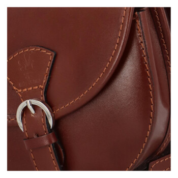Dámská kožená crossbody kabelka hnědá - ItalY Simone