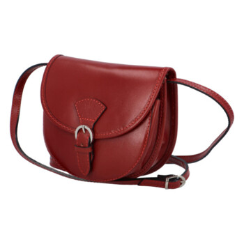 Dámská kožená crossbody kabelka tmavě červená - ItalY Simone