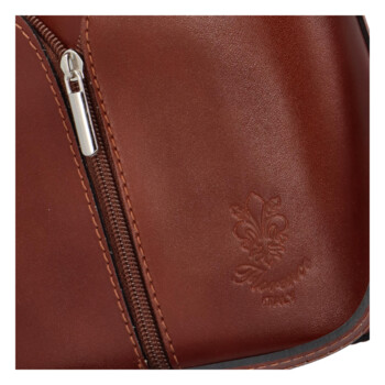 Dámská kožená crossbody kabelka hnědá - ItalY Hallie