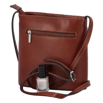 Dámská kožená crossbody kabelka hnědá - ItalY Hallie