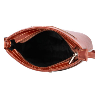 Dámská kožená crossbody kabelka hnědá - ItalY Hallie