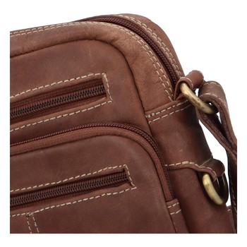 Pánská kožená taška broušená hnědá - Diviley Bayles New22